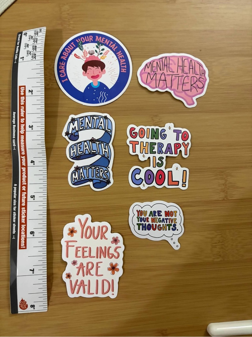 Mental Health Sticker Pack - Colorful Affirmation Set